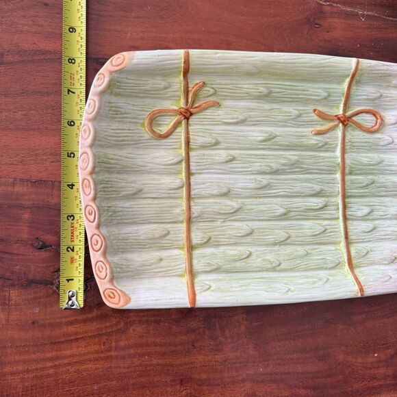 Vintage Majolica Asparagus Platter Serving Tray Olfaire Portugal Ceramic EVC - Picture 3 of 8